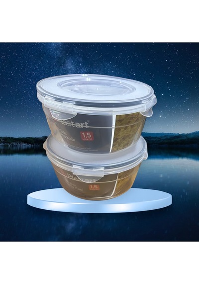Sermer Pazarlama 2 Adet 1,5 Litre Saklama Kabı Buzdolabı Düzenleyici Beyaz
