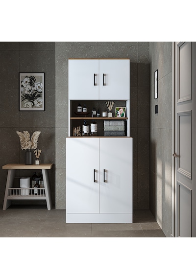 Çamaşır-kurutma Makinesi Dolabı Kapaklı Banyo Dolabı.51 Mat Beyaz - Atlantik Çamaşır-kurutma Makinesi Dolabı Kapaklı Banyo Dolabı.51 Mat Beyaz - Atlantik