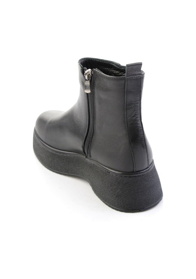 Siyah Hakiki Deri Kadın Bot & Bootie K02586042203