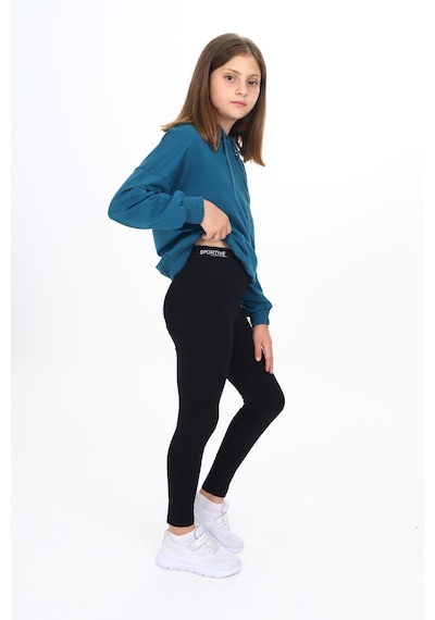Toontoy Kids Toontoy Kız Çocuk 2'li Takım Baskılı Kapüşonlu Düşük Omuz Sweatshirt & Basic Düz Tayt Petrol Mavi Toontoy Kids Toontoy Kız Çocuk 2'li Takım Baskılı Kapüşonlu Düşük Omuz Sweatshirt & Basic Düz Tayt Petrol Mavi