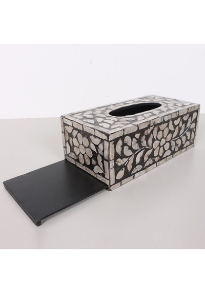 Anita Sedefli Dikdörtgen Peçetelik 23x12x8,5 Cm Siyah