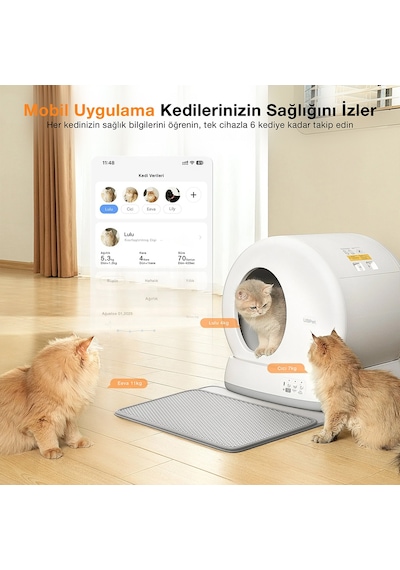 UBPet C10 Pro Kameralı Akıllı Kedi Tuvaleti App Kontrol Akıllı Sensörler Sessiz Çalışma - Koku UBPet C10 Pro Kameralı Akıllı Kedi Tuvaleti App Kontrol Akıllı Sensörler Sessiz Çalışma - Koku