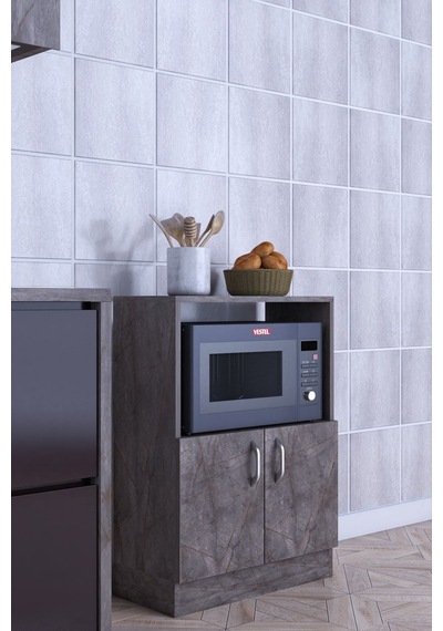 Rafineri Makro Dolap Çok Amaçlı Mikrodalga Fırın Dolabı Mdf Gri Rafineri Makro Dolap Çok Amaçlı Mikrodalga Fırın Dolabı Mdf Gri