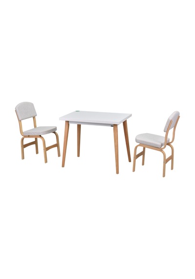 Vilinze Ege Sandalye Avanos Ahşap Mdf Mutfak Masası Takımı - 60x90 Cm Beyaz