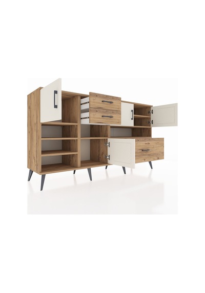 Hyperion Konsol 7 Raflı 3 Çekmeceli 4 Kapaklı 176x44x99 Çam-aytaş Çam-aytaşı/çam