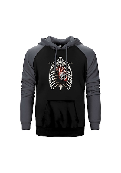 Black Label Es 106 Gri Renk Reglan Kol Kapşonlu Sweatshirt Gri
