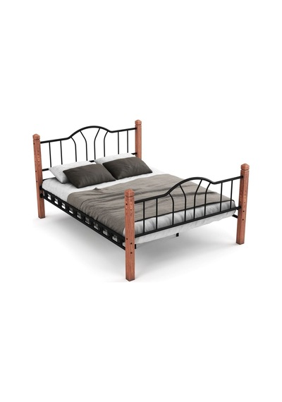 Argimo Pasifik Çift Kişilik Ferforje Metal Karyola 150 x 200 Siyah