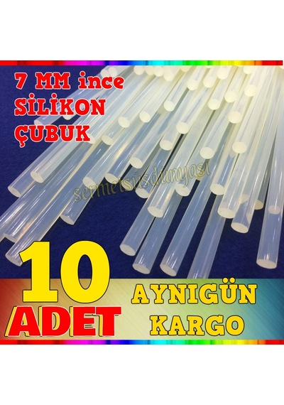 10 Adet Silikon Çubuk 20 Watt Tabancalar İçin 7 Mm 10 Adet Silikon Çubuk 20 Watt Tabancalar İçin 7 Mm