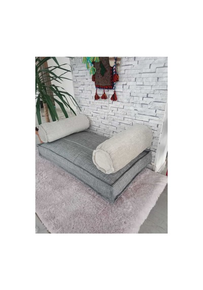 Bdphome Çocuk Odası Yer Minderi Ve Şeker Yastığı Gri