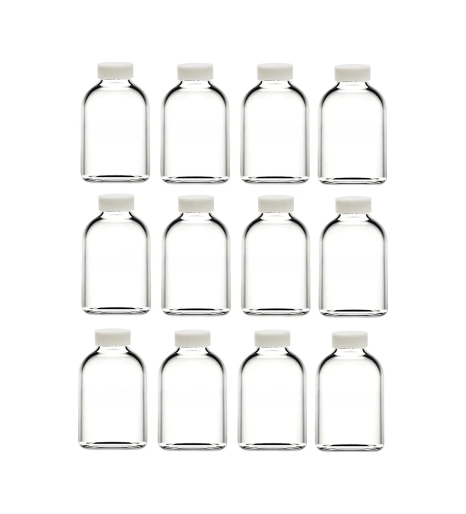 100 Ml Şeffaf Cam Mini Ginger Şişesi, 12 Adet, Detox Şişesi, Sızdırmaz Kapaklı Şişe, Süs Şişesi, Kolonya Şişesi, Koku Şişesi Şeffaf