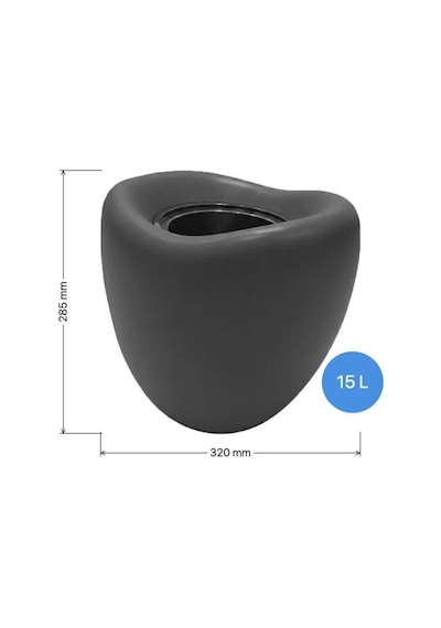 Omnipazar So-lale01 Lale Dekoratif Saksı Plastik İç Kovalı 15 Lt No: 1 Antrasit 116