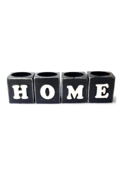 El Yapımı Dekoratif '' Home '' Yazan Mumluk Küpler. Nocolor-08b2ddd7