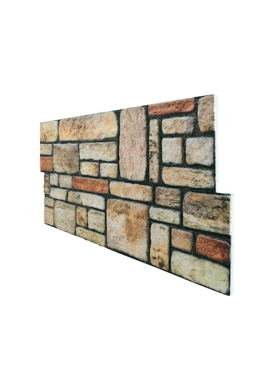 5 Adet X Karma Taş Desenli 3D Strafor Köpük Duvar Kaplama Paneli (446785876)