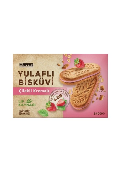 Yulaflı Bisküvi Çilekli Kremalı 240 G X 3 Adet