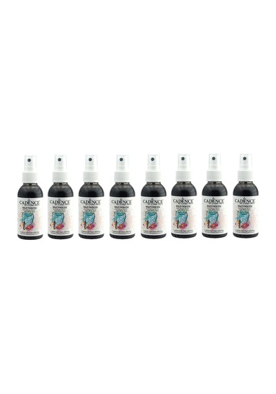 Cadence Siyah Sprey Kumaş Boyası 100ml 8lı Set Diğer