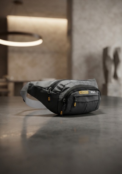 Newish Polo Newısh Polo Accessorıes Unisex Gri Suya Dayanıklı Imperteks Kumaş Usb Ve Kulaklık Çıkışlı Bel Ve Omuz Çantası Gri - Erkek Bel Çantası