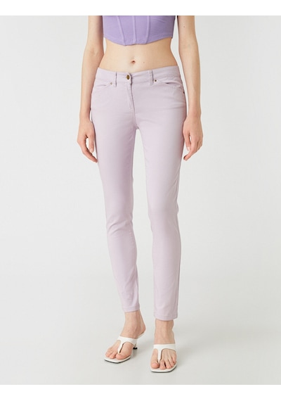 Koton Dar Paça Pantolon Cepli Lila 4yak48506ow