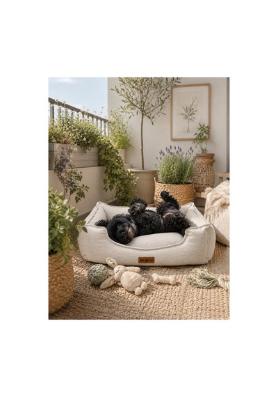 Premium Kedi Ve Köpek Yatağı Kafa Destekli Kaydırmaz Taban Yıkanabilir Fermuarlı Çift Taraflı Minder %100 Boncuk Elyaf Krem 1607705407