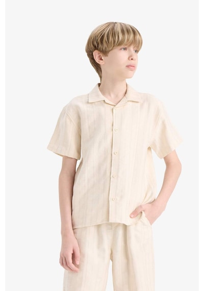 DeFacto Erkek Çocuk Oversize Geniş Kalıp Polo Yaka Kısa Kollu Gömlek E5831A825HSBG33 DeFacto Erkek Çocuk Oversize Geniş Kalıp Polo Yaka Kısa Kollu Gömlek E5831A825HSBG33