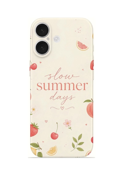 Apple iPhone Uyumlu 17 Vorian İnce Kamera Korumalı Mika Kılıf Slow Summer Days Slow Summer Days Mika