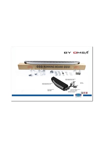 Omsa Line Renault Kangoo Yan Basamak 2008-2020 Uzun Şasi Blackline Mat Alüminyum Alınlı Yan Koruma Basamak