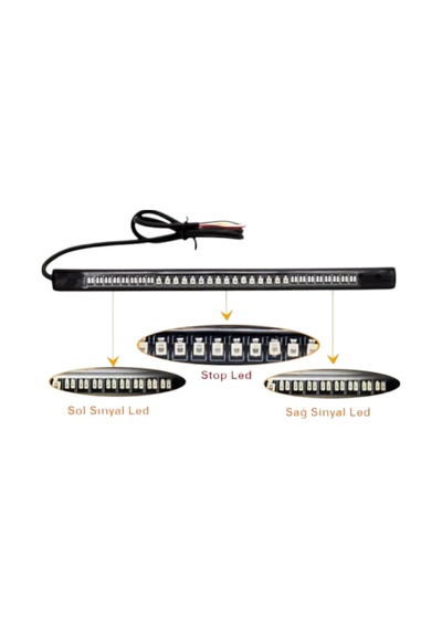 Motobir Motosiklet Kayarlı Sinyalli Stop Led Fonksiyonlu Yapıştırma