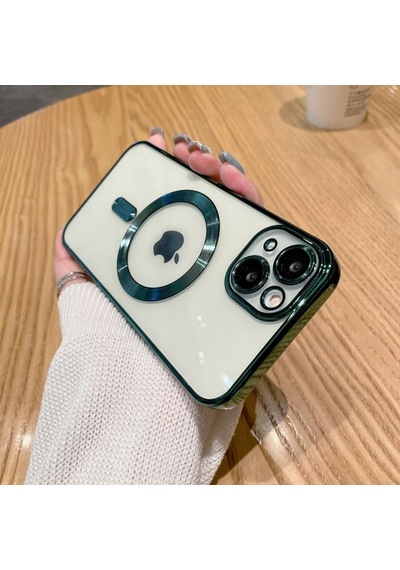 Apple Uyumlu iPhone  14 Plus Kilif Magsafe Kamera Lensli Korumali Seffaf 561062587
