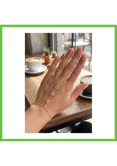 Bezos Gold Renk Pirinç Zirkon Taşlı Yıldız Model Şahmeran Dmc 15633342