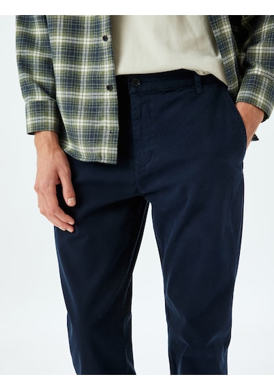 Koton Slim Fit Pamuklu Gabardin Pantolon Lacivert 5wam40055hw Lacivert