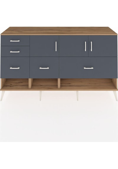 Kronos Konsol 3 Raflı 5 Çekmeceli 3 Kapaklı 176x59x99 Çam-antrasi Çam-antrasit