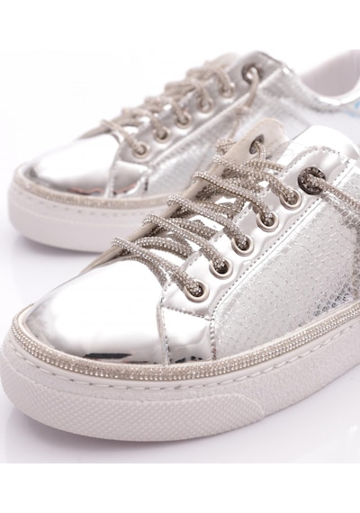 Dgn 2475 Kadin Taş İp Bağcikli Sneaker Ayakkabi 2475-1571-R3091 Gümüş