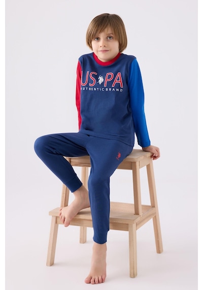 U.s. Polo Assn. 1919 Authentic Brand Erkek Çocuk Uzun Kol Pijama Takım İndigo