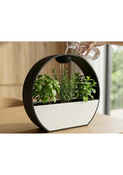 3d Baskı Kendinden Sulamalı Dekoratif Saksı - Otomatik Sulama Sistemli Modern Bitki Saksısı
