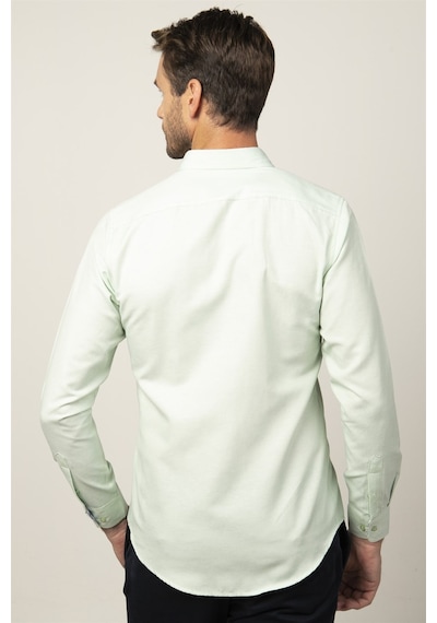 Tudors Slim Fit Dar Kesim Uzun Kol Erkek Gömlek-25700 Mint