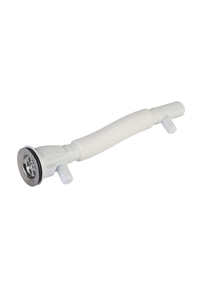 Çiftli Lavabo Sifonu-Gider Borusu Çamaşır Bulaşık Makine Çıkışlı N11.453