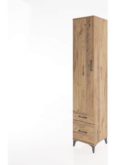 Hyperion Dolap 5 Raflı 2 Çekmeceli Tek Kapaklı 44x44x221 Çam-çam Çam