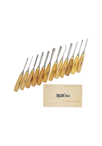 Rox Wood 9092 Ahşap Oyma Iskarpela Seti 12 Parça Ahşap  Kutulu