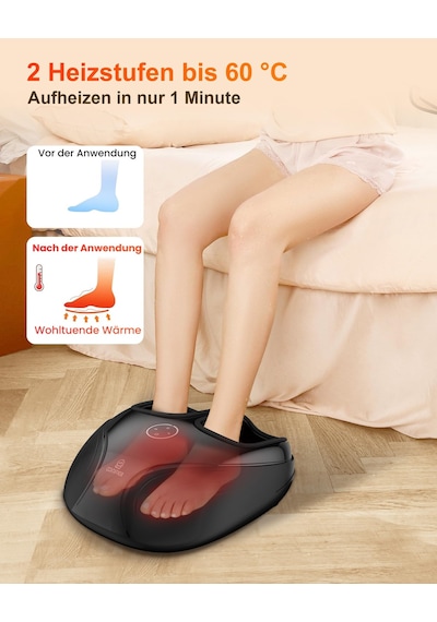 Comfıer Shiatsu Ayak Masajı, Isıtmalı Ayak Masajı, Plantar Fasiit İçin Yoğurma Yuvarlanma Sıkıştırması, 46 Ayakkabı Numarasına Kadar