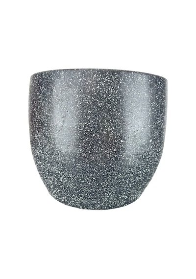 Bitki Tasarımı Ev Dekorasyon Aksesuar Gri Granit Toprak Saksı Saksılık Salon Çiçeklik - 19 CM