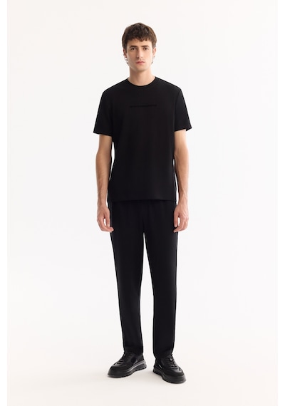 Avva Erkek Siyah Beli Lastikli Bağcıklı Kolay Ütülenen Jogger Relaxed Fit Pantolon A52y3041