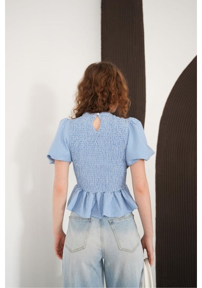 Verymoda Gipeli Bisiklet Yaka T Bluz D2999 Saks