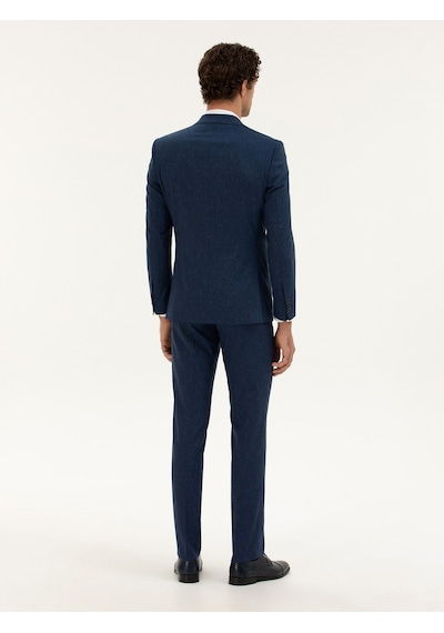 Cacharel Lacivert Slim Fit Keten Karışımlı Takım Elbise Cacharel Lacivert Slim Fit Keten Karışımlı Takım Elbise