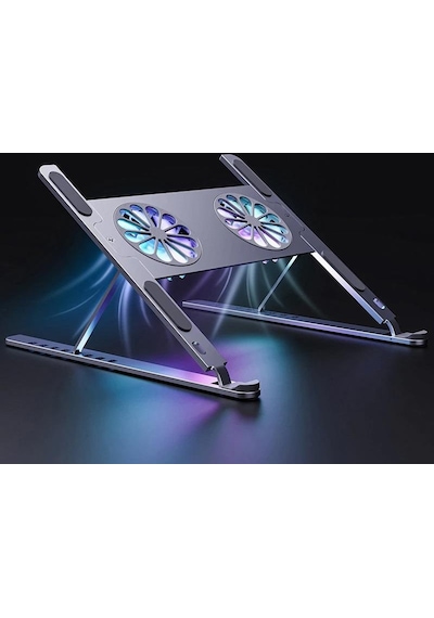 UpWay Katlanabilir Alüminyum Turbo Fanlı Apple Uyumlu MacBook Laptop Soğutucu