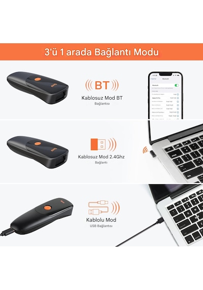Tera 1300 Kablosuz 1d 2d Qr Barkod Okuyucu