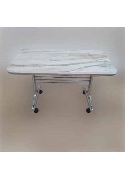 Pratik 70X110 Tekerlekli Orta Sehpa Krom Nikel Kaplamalı Metal (514492139)