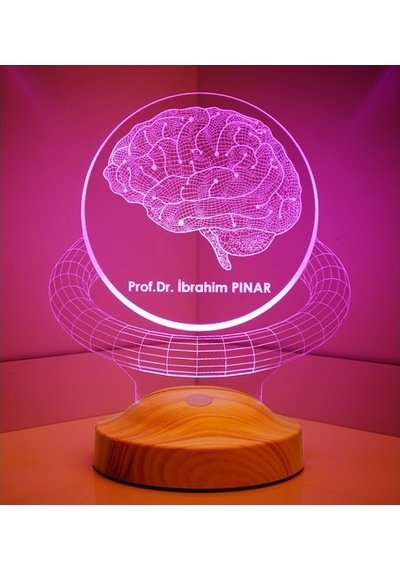 3D Profesör Doktor Beyin Hediyesi Kişiye Özel 3 Boyutlu Led Lamba