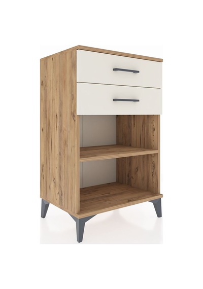 Hyperion Komodin Tek Raflı 2 Çekmeceli 60x44x96 Çam-aytaşı Çam
