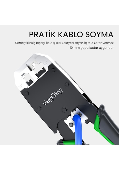 Veggieg Rj45 Rj11 Rj12 Jack Çakma Pensesi 6p/8p Ağ Ve Telefon Kablosu Jak Kesme Soyma Sıkma Aleti Veggieg Rj45 Rj11 Rj12 Jack Çakma Pensesi 6p/8p Ağ Ve Telefon Kablosu Jak Kesme Soyma Sıkma Aleti