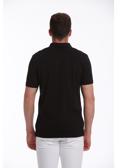 Hatemoğlu 530814660 Regular Fit Pamuk Polo Yaka Erkek Tişört Siyah
