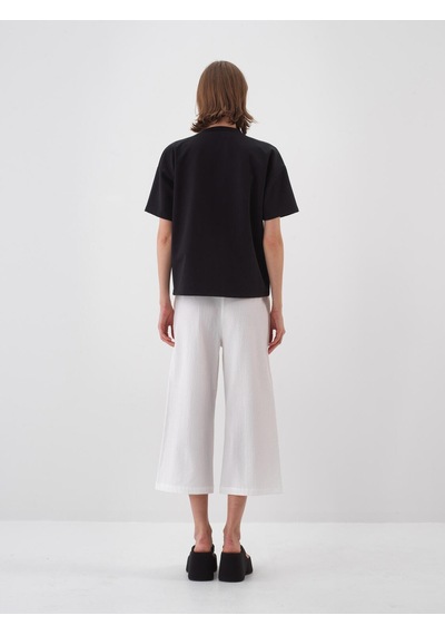 Xint Siyah Pamuk Dokulu Oversize Tişört 602455